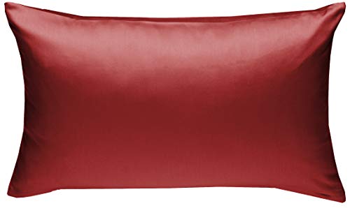 Mako-Satin Baumwollsatin Bettwäsche Uni einfarbig zum Kombinieren (Kissenbezug 40 cm x 60 cm, Rot) viele Farben & Größen von Bettwaesche-mit-Stil