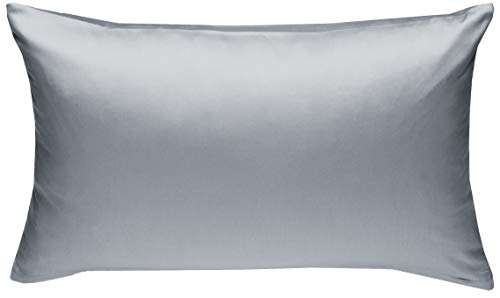Mako-Satin Baumwollsatin Bettwäsche Uni einfarbig zum Kombinieren (Kissenbezug 50 cm x 70 cm, Grau) von Bettwaesche-mit-Stil