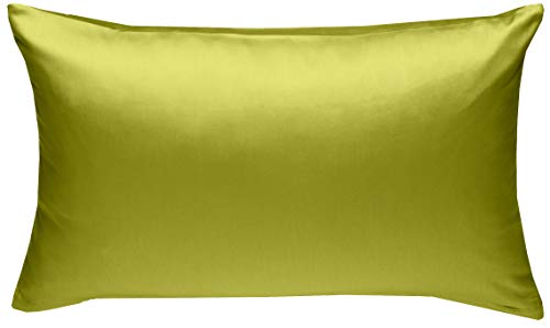 Mako-Satin Baumwollsatin Bettwäsche Uni einfarbig zum Kombinieren (Kissenbezug 50 cm x 70 cm, Grün) von Bettwaesche-mit-Stil