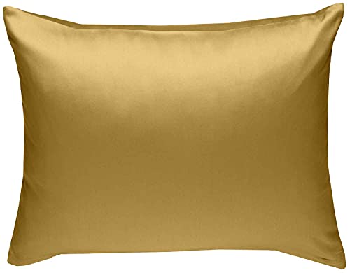 Mako-Satin Baumwollsatin Bettwäsche Uni einfarbig zum Kombinieren (Kissenbezug 60 cm x 80 cm, Gold) viele Farben & Größen von Bettwaesche-mit-Stil