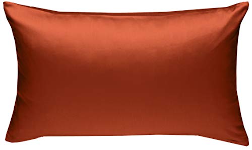 Mako-Satin Baumwollsatin Bettwäsche Uni einfarbig zum Kombinieren (Kissenbezug 60 cm x 80 cm, Orange) von Bettwaesche-mit-Stil