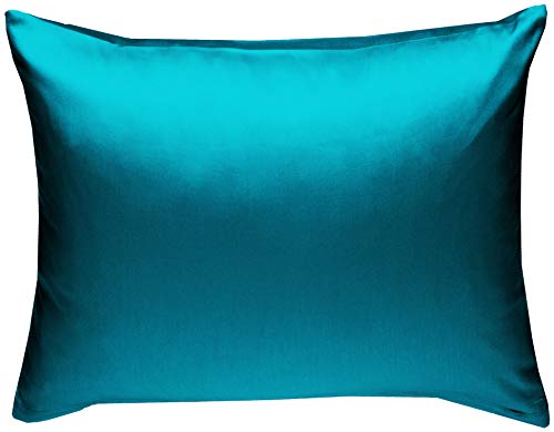 Mako-Satin Baumwollsatin Bettwäsche Uni einfarbig zum Kombinieren (Kissenbezug 70 cm x 90 cm, Petrol Blau) von Bettwaesche-mit-Stil