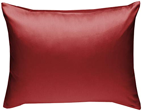 Mako-Satin Baumwollsatin Bettwäsche Uni einfarbig zum Kombinieren (Kissenbezug 70 cm x 90 cm, Rot) von Bettwaesche-mit-Stil