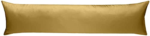 Mako-Satin Baumwollsatin Bettwäsche Uni einfarbig zum Kombinieren (Seitenschläferkissen Bezug 40 x 200 cm, Gold) von Bettwaesche-mit-Stil