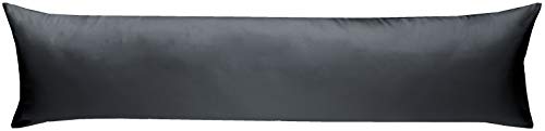 Mako-Satin Baumwollsatin Bettwäsche Uni einfarbig zum Kombinieren (Seitenschläferkissen Bezug 40 x 200 cm, anthrazit) von Bettwaesche-mit-Stil