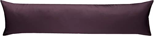 Mako-Satin Baumwollsatin Bettwäsche Uni einfarbig zum Kombinieren (Seitenschläferkissen Bezug 40 x 200 cm, brombeer) von Bettwaesche-mit-Stil