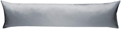 Mako-Satin Baumwollsatin Bettwäsche Uni einfarbig zum Kombinieren (Seitenschläferkissen Bezug 40 x 200 cm, grau) von Bettwaesche-mit-Stil