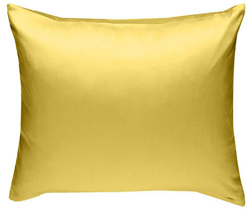 Mako-Satin Baumwollsatin Bettwäsche Uni einfarbig zum Kombinieren (Kissenbezug 40 cm x 40 cm, Gelb) von Bettwaesche-mit-Stil