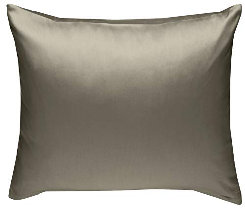 Bettwaesche-mit-Stil Mako-Satin Baumwollsatin Kissen Kissenbezug Uni einfarbig zum Kombinieren (Kissenbezug 40 cm x 40 cm, Braun) von Bettwaesche-mit-Stil