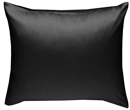 Bettwaesche-mit-Stil Mako-Satin Baumwollsatin Kissen Kissenbezug Uni einfarbig zum Kombinieren (Kissenbezug 40 cm x 40 cm, Schwarz) von Bettwaesche-mit-Stil