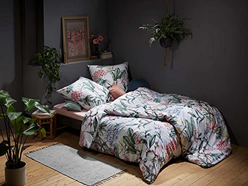 Mako Satin Bettwäsche Pastell Blume Kissenbezug 40x40 von Bettwaesche-mit-Stil