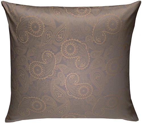 Mako Satin Damast Paisley Bettwäsche Davos Gold braun - grau (Kissenbezug 80x80 cm) von Bettwaesche-mit-Stil