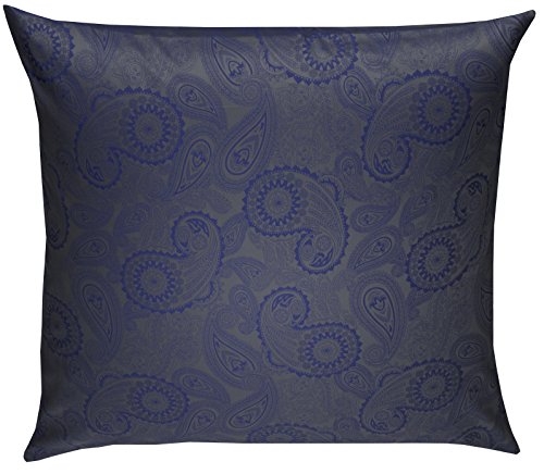 Mako Satin Damast Paisley Bettwäsche Davos blau - grau (Kissenbezug 80x80 cm) von Bettwaesche-mit-Stil