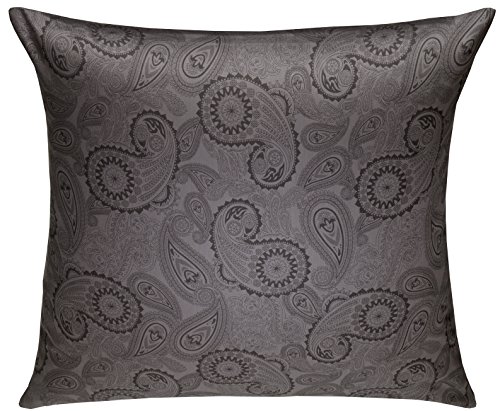 Mako Satin Damast Paisley Bettwäsche Davos schwarz - grau (Kissenbezug 80x80 cm) von Bettwaesche-mit-Stil