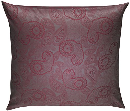 Mako Satin Damast Paisley Bettwäsche Garnitur Davos Kissenbezug 40x40 cm rot - grau von Bettwaesche-mit-Stil