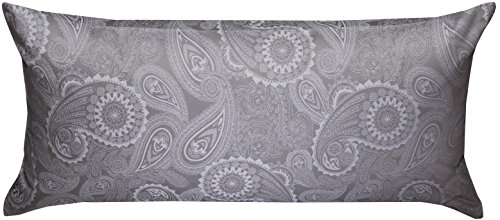 Mako Satin Damast Paisley Bettwäsche Garnitur Davos Kissenbezug 40x80 weiß - grau von Bettwaesche-mit-Stil