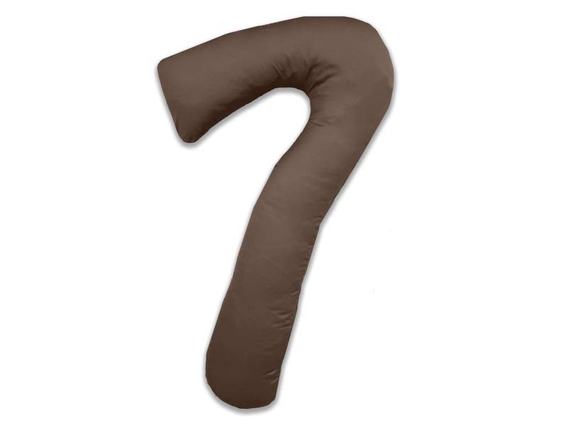 Mako-Satin Seitenschläferkissen Bezug uni / einfarbig dunkelbraun für Theraline my 7 Kissen von Bettwaesche-mit-Stil