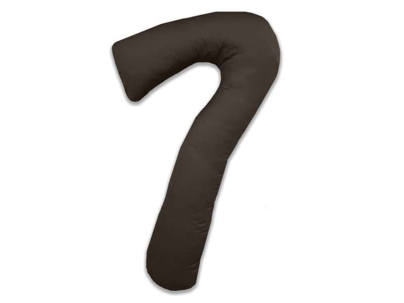 Mako-Satin Seitenschläferkissen Bezug uni / einfarbig espresso braun für Theraline my 7 Kissen von Bettwaesche-mit-Stil