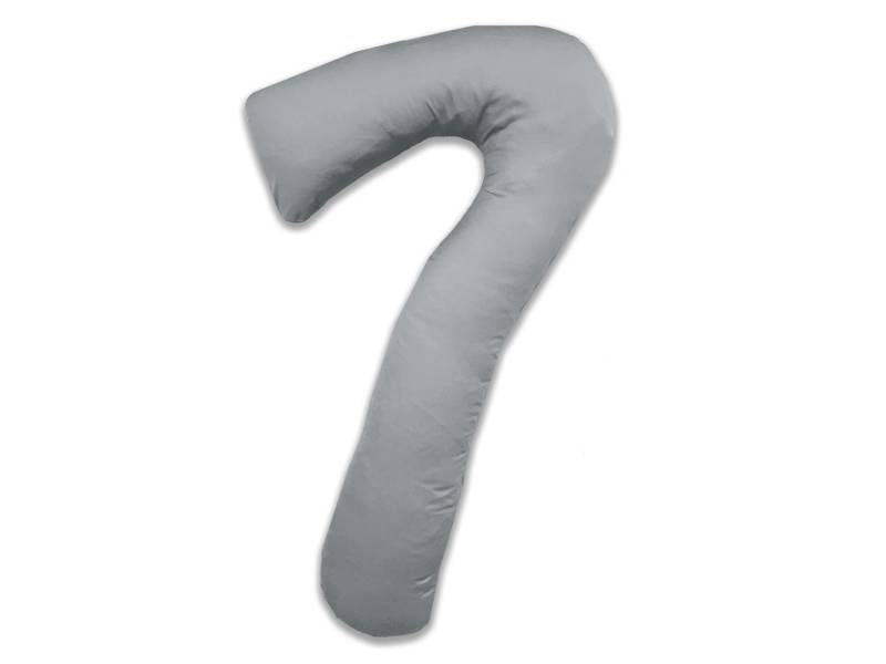 Mako-Satin Seitenschläferkissen Bezug uni / einfarbig grau für Theraline my 7 Kissen von Bettwaesche-mit-Stil
