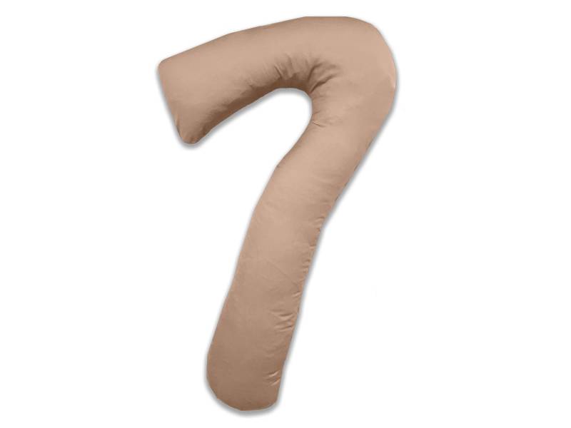 Mako-Satin Seitenschläferkissen Bezug uni / einfarbig hellbraun für Theraline my 7 Kissen von Bettwaesche-mit-Stil