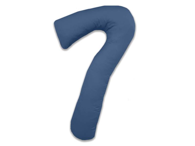 Mako-Satin Seitenschläferkissen Bezug uni / einfarbig jeansblau für Theraline my 7 Kissen von Bettwaesche-mit-Stil