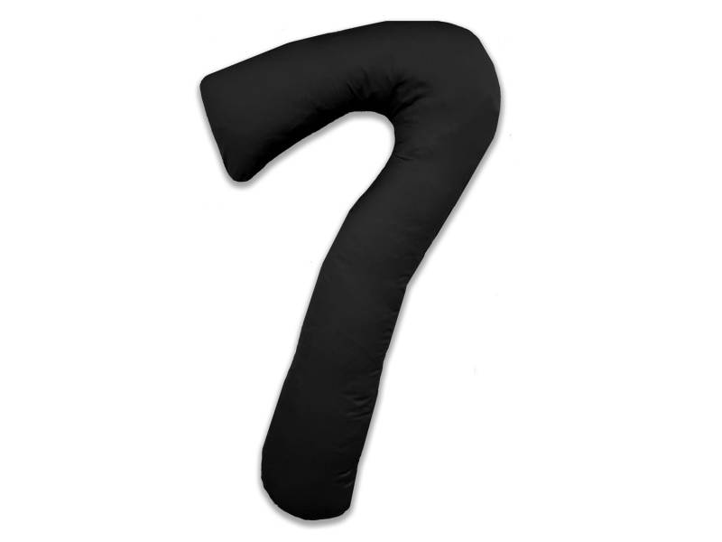 Mako-Satin Seitenschläferkissen Bezug uni / einfarbig schwarz für Theraline my 7 Kissen von Bettwaesche-mit-Stil