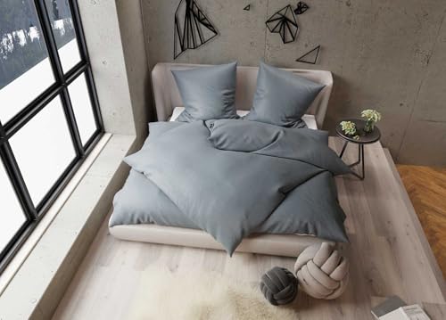 Tencel Lyocell Bettwäsche stahlgrau Garnitur 155x220 + 80x80 Tencel Lyocell Bettwäsche stahlgrau Garnitur 155x220 + 80x80 von Bettwaesche-mit-Stil