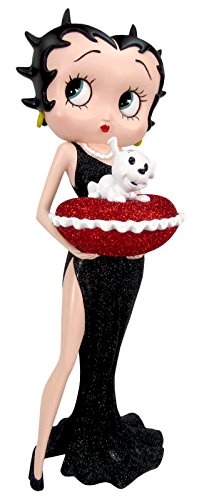 Sammelfigur Betty Boop mit Hund auf rot – 36,5 cm, mit Glitzer-Herz, Motiv von Betty Boop