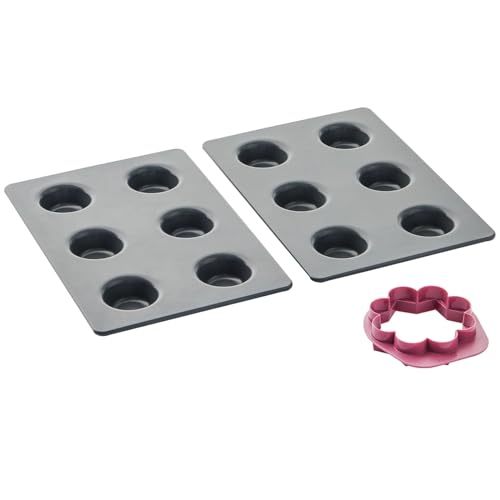 Betty Bossi - Backform Mini-Törtchen mit Ausstecher - Set - Wende-Ausstecher in zwei Formen - Top Antihaftbeschichtung Schnitt- und kratzfeste Beschichtung von Betty Bossi