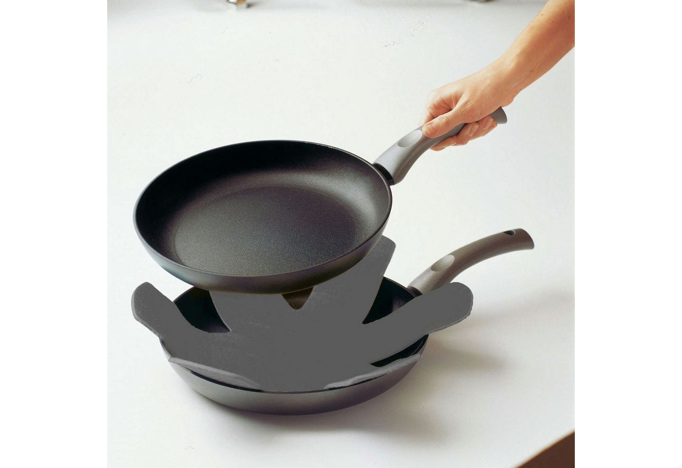 Betty Bossi Bratpfanne Pfannenschutz, dunkelgrau – 3 Stk., (Set, 3-tlg., 3-er Set) von Betty Bossi