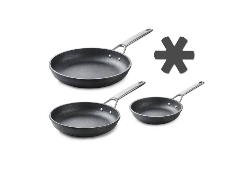 Betty Bossi Bratpfanne Premium Aluguss - 3er-Set mit Pfannenschoner 3 Größen, Aluminiumguss (Set) von Betty Bossi
