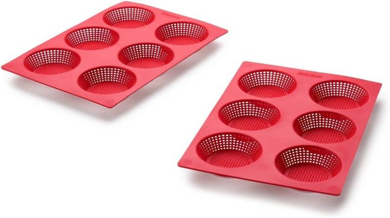Betty Bossi Brotbackform Brötli rund 2er Set Silikon rot, (2-tlg), antihaftbeschichtet von Betty Bossi