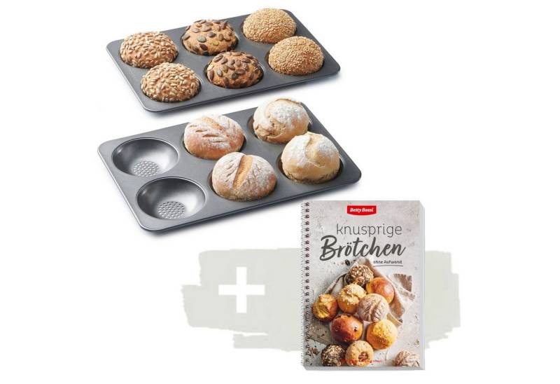 Betty Bossi Brotbackform Knusprige Brötchen Buch + Backform Set Backbuch Brötchen-Backblech, (Set), Backform für Perfekte Brötchen von Betty Bossi