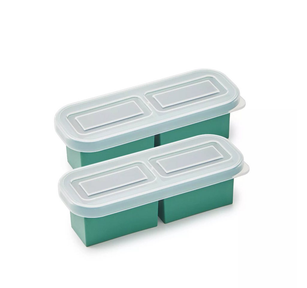 Betty Bossi Eiswürfelbehälter Gefrierform Silikon stapelbar 2 Stk. Backform getrennt Babybrei Prep, Silikon, (Set, 4-tlg., 2er-Set), klare Markierung für 125 ml und 250 ml von Betty Bossi