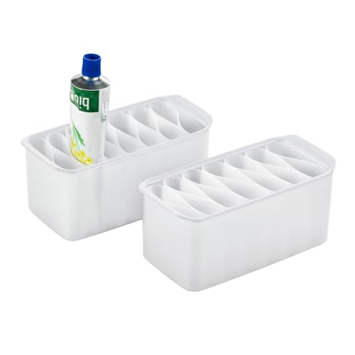 Betty Bossi Kühlschrank-Organizer 2er Set – kompakte Aufbewahrungsbox für 6–8 Tuben, Kunststoff, weiße Box zur Lebensmittel-Aufbewahrung im Kühlschrank, Vorratsschrank & Speisekammer von Betty Bossi
