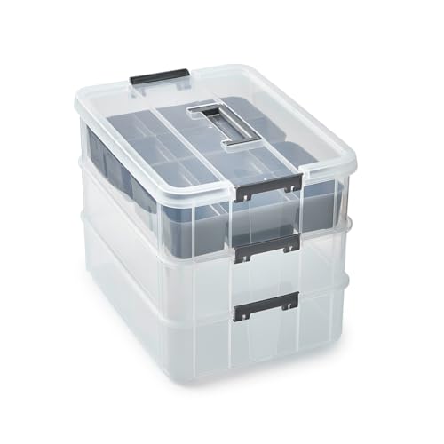 Betty Bossi - Medikamenten-Organizer L, 37×27 cm (25824) Stapelbar Herausnehmbare Einsätze Deckel mit Klappgriff und Klick-Verschlüssen von Betty Bossi