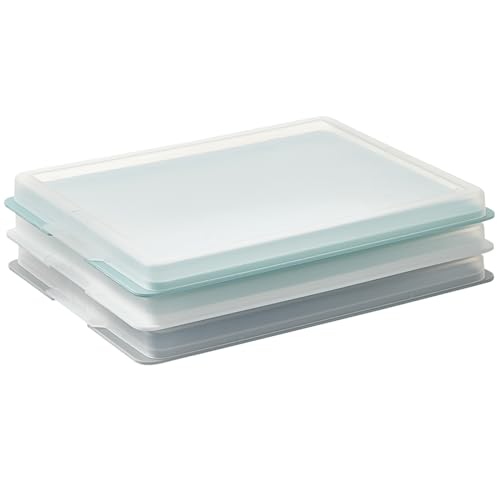 Betty Bossi Multi Aufschnittbox - 3er-Set platzsparend stapelbare Frischhaltedosen mit Deckel Kunststoff Kühlschrank Organizer Vorratsdosen Blau Weiß Grau von Betty Bossi