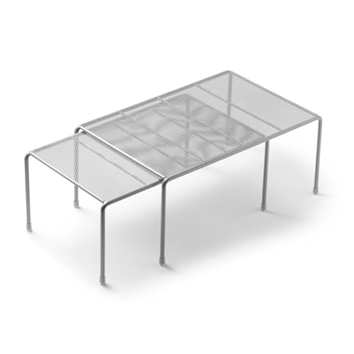 Betty Bossi - Schrankeinsatz, Edelstahl - 2er-Set (25349) Aufbewahrungssystem Ordnungshilfe Schrank-Organizer rutschfeste Gummifüße von Betty Bossi