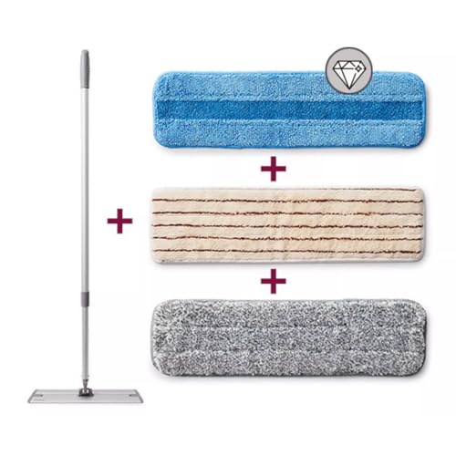 Betty Bossi - Wischmopp mit 3 Wischpads, 32157 – Reinigungsset ideal für geölte/gewachste Holz-, Fliesen- und Steinböden von Betty Bossi