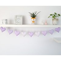 Lavendel Herz Stoff Girlande Kinderzimmer Dekor Wimpelkette von BettyHomeDecor