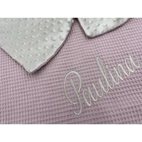 Babydecke Mit Name Personalisiert Waffelpique /Minky, 13 Farben Babydecke Mit Name Personalisiert Waffelpique /Minky, 13 Farben von BettyKids