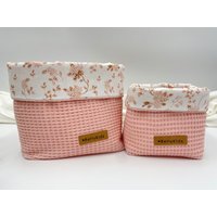 Utensilo Körbchen Hortensien Rosa Waffelpiqué Utensilo Körbchen Hortensien Rosa Waffelpiqué von BettyKids
