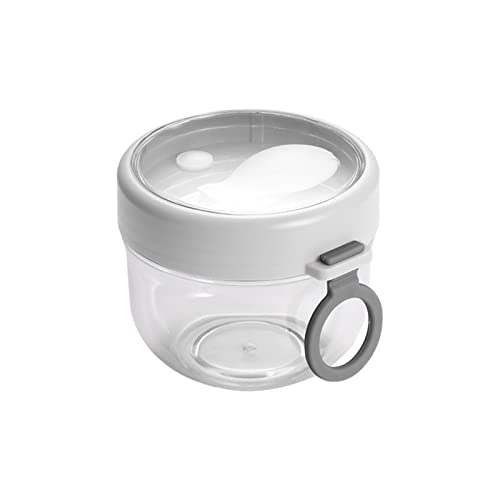 600ml Overnight Oats Container mit Deckel und Löffel, PP Vorratsbehälter für Oats Overnight, Müslibehälter zum Mitnehmen (Weiß) von Betued