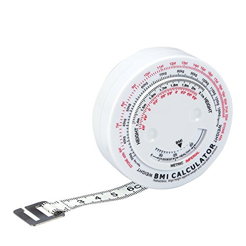 Fettmaßband, einziehbares BMI Maßband für die genaue Messung des Körpermassenindex in der Taille, Körpermaßband mit BMI Rechner von Betued