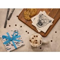 Löwin Kopf Keramik Untersetzer, Strichzeichnung, Homeware, Wohnkultur, Kaffeegeschirr, Geschenk Für Kaffeeliebhaber, Schwarze Linien, Löwe von BetulSalmanArt