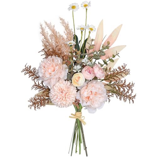 Betylifoy Künstlicher Blumenstrauss Kunstblumen wie echt künstliche Hortensie Deko Blumen Fake Blumenarrangements Hochzeitsstrauß Künstliche Blumen für Tischdekorationen (Hortensie-Champagner) von Betylifoy