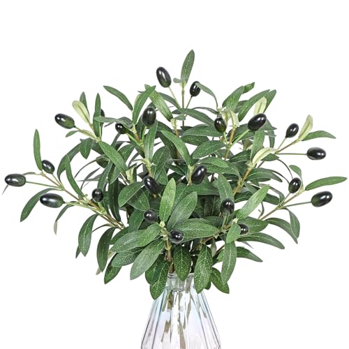 Betylifoy Olivenzweige Künstlich Wie Echt 10PCS Künstliche Zweige Künstliche Pflanzen Kunstzweige Deko Fake Pflanzen für Vasen Tischdekoration Hochzeit Sträuße Home Decor von Betylifoy