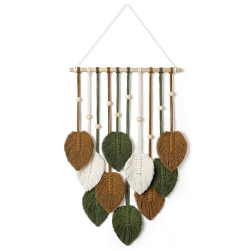 Betylifoy Makramee Wandbehang Boho Wanddekor Böhmische Handarbeit Gewebte Blatt Wandkunst Dekor Wandteppich boho Schicke Hängende Wohnkultur für Schlafzimmer Wohnzimmer Büro Flur von Betylifoy