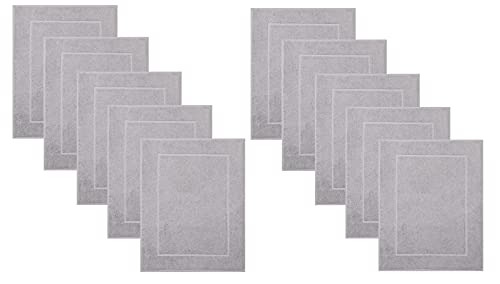 Betz 10 Stück Badvorleger Badematte Badteppich Duschvorleger Frottee Premium 100% Baumwolle Größe 50x70 cm Qualität 650g/m² Farbe Silber von Betz