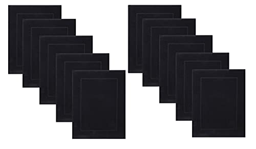 Betz 10 Stück Badvorleger Badematte Badteppich Duschvorleger Frottee Premium 100% Baumwolle Größe 50x70 cm Qualität 650g/m² Farbe schwarz von Betz